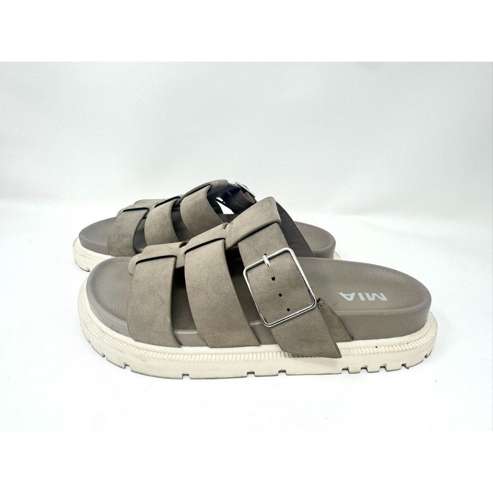 MIA Women's Geni Slip-On Sandals Double Buckle Wide & Comfy Size 8 - Excellent